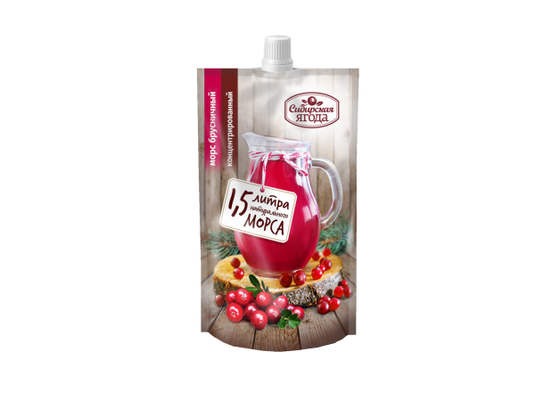 Cowberry concentrated fruit drink / 200 ml / doypack / Siberian berry