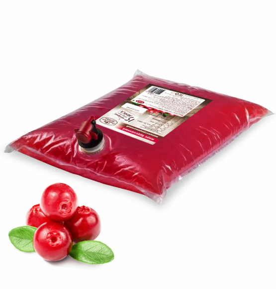 Cowberry concentrated fruit drink / 2000 ml / bag-in-box / Siberian berry