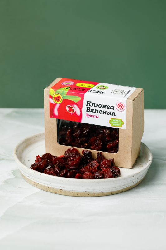 Dried candied cranberries / box / 100 gr / Sunny Siberia