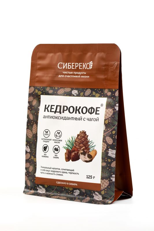 Cedar coffee "Antioxidant with chaga" / 125 gr / APIC / Sibereco
