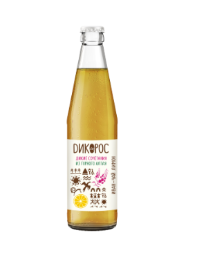 Medium carbonated drink "Power of Gor" / Ivan-tea lemon / 500 ml / glass bottle / Wild plants