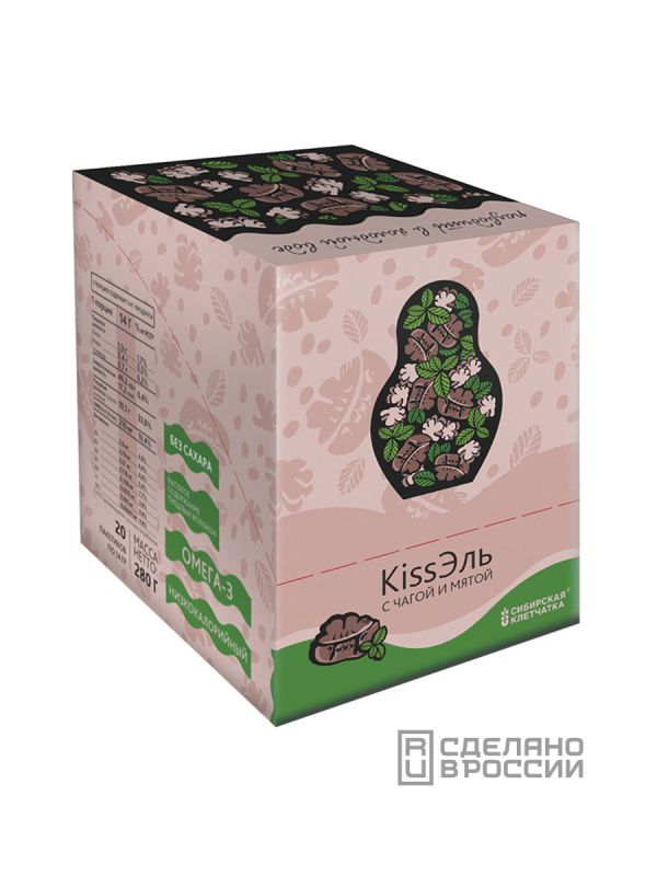CHIA Kissel "kissEl without starch" with chaga and mint, 14 g x 20 bags (lightbox)