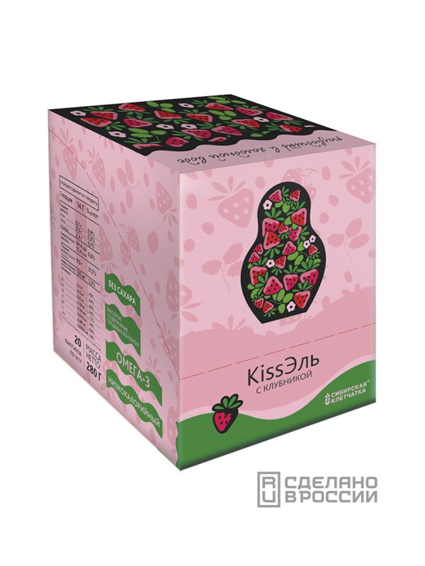 Chia Kissel "kissEl without starch" with strawberries, 14 g x 20 bags (lightbox)