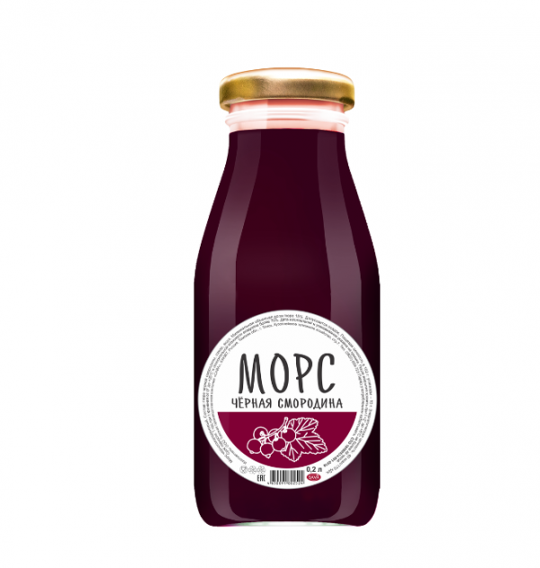 Blackcurrant juice / 200 ml / glass bottle / Sava