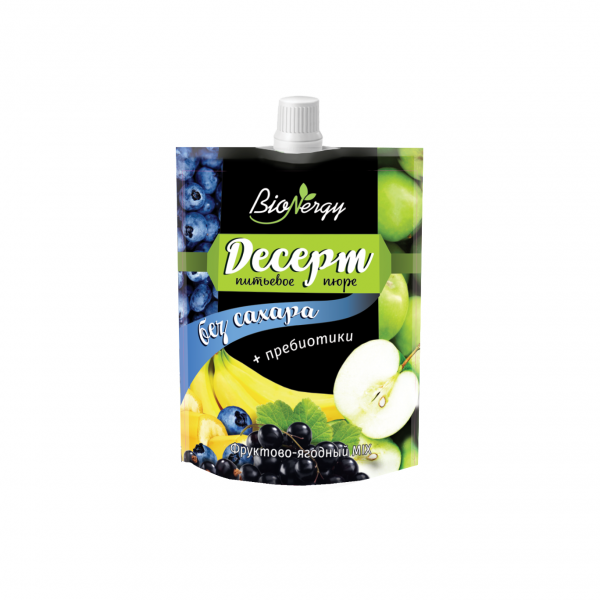 Dessert BioNergy Fruit and berry MIX (blueberry, apple, blackcurrant, banana) / 140 g / doypack