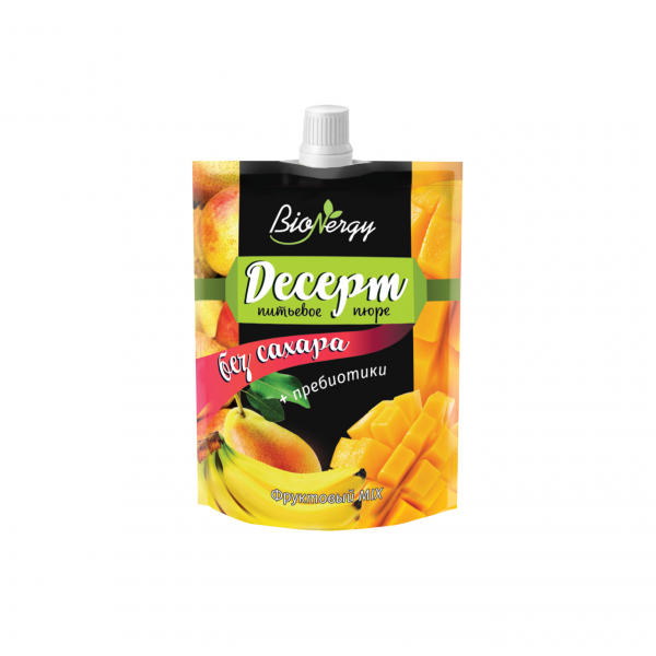 Dessert BioNergy Fruit MIX (pear, banana, mango) / 140 g / doypack / Sava