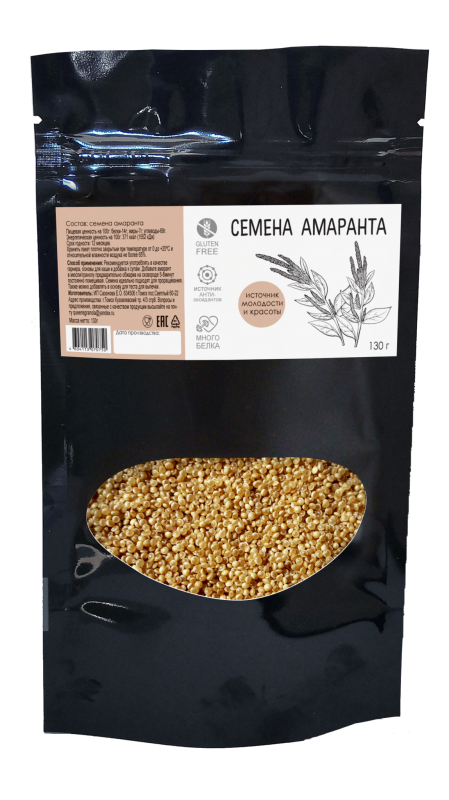 Amaranth seeds / 130 g / doypack / QUEENs GRANOLA