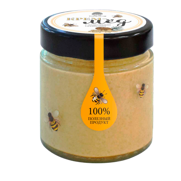 Cream - honey with pine nuts / 180 g / Siberian cedar